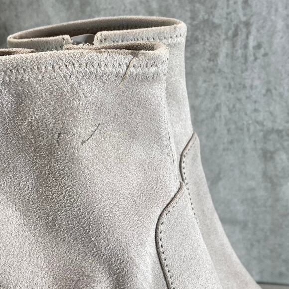 MARC FISHER Women's Light Gray Needit Stretch Square-Toe Block Heel Booties SZ 7 - Picture 9 of 10